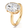 Thumbnail Image 4 of J'Lure Oval Step-Cut Lab-Grown Diamond Half-Halo Engagement Ring 3 ct tw 18K Yellow Gold
