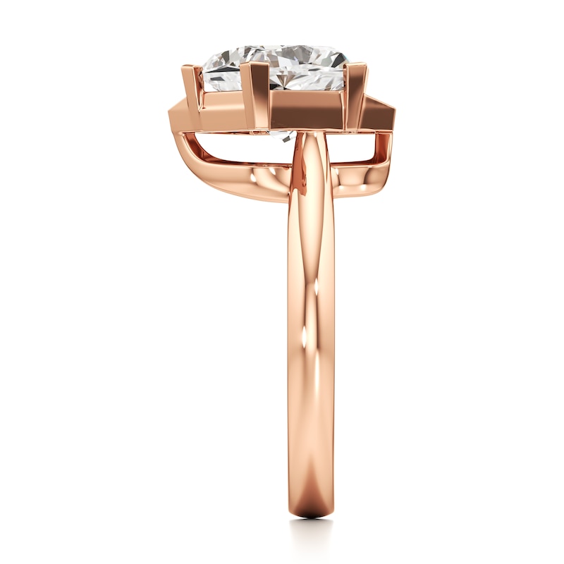 Main Image 3 of J'Lure Pentagon Brilliant-Cut Lab-Grown Diamond Half-Halo Engagement Ring 3-1/6 ct tw 18K Rose Gold