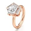 Thumbnail Image 4 of J'Lure Pentagon Brilliant-Cut Lab-Grown Diamond Half-Halo Engagement Ring 3-1/6 ct tw 18K Rose Gold