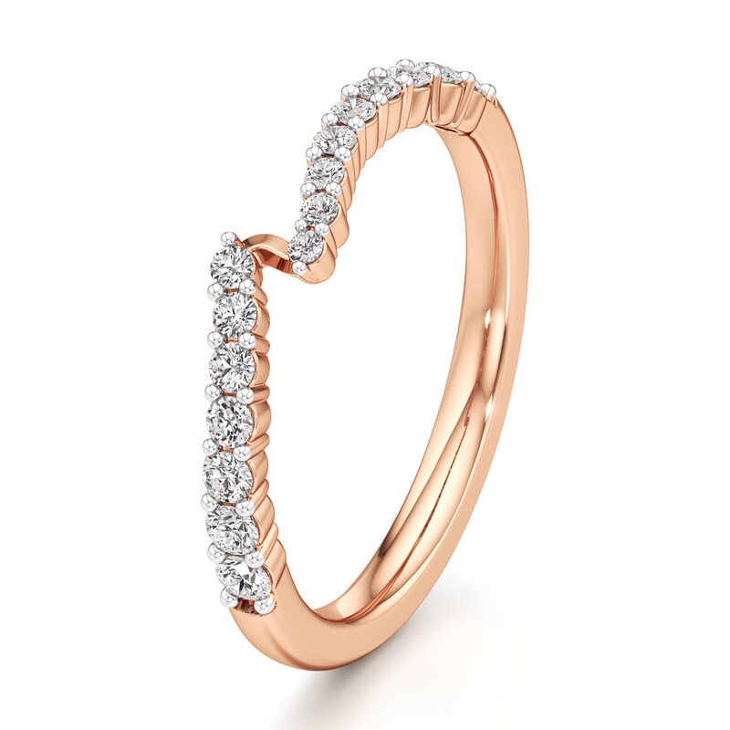 Main Image 4 of J'Lure Lab-Grown Diamond Contour Wedding Band 1/3 ct tw 18K Rose Gold