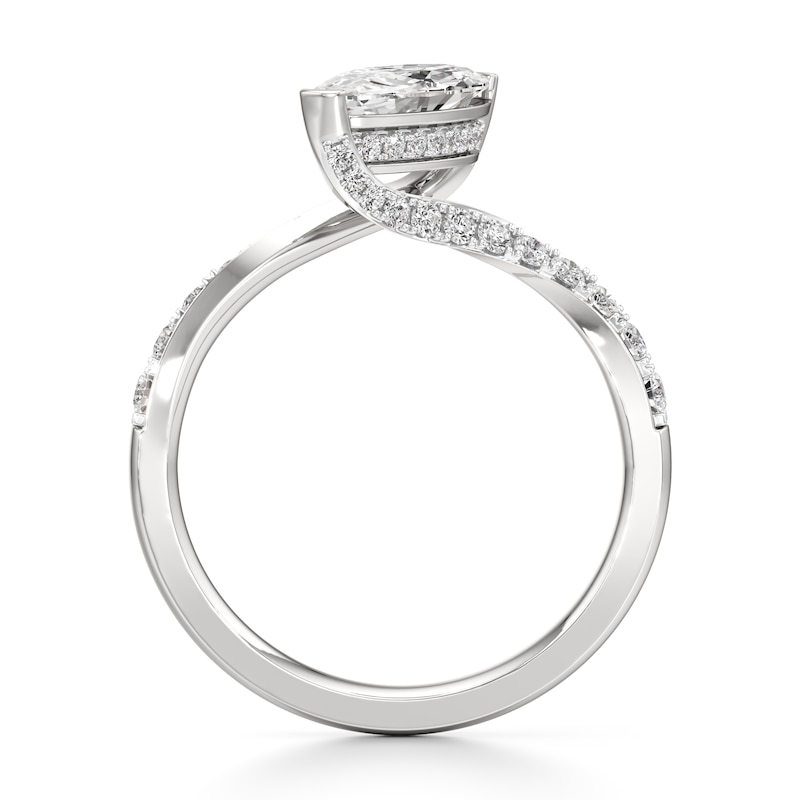 Main Image 2 of J'Lure Moval Old-Cut Lab-Grown Diamond Bypass Engagement Ring 1-3/8 ct tw 18K White Gold