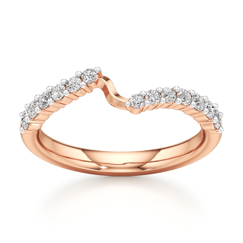 Main Image 1 of J'Lure Lab-Grown Diamond Contour Wedding Band 1/3 ct tw 18K Rose Gold
