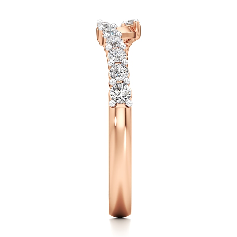 Main Image 3 of J'Lure Lab-Grown Diamond Contour Wedding Band 1/3 ct tw 18K Rose Gold