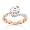 Thumbnail Image 1 of J'Lure Hexagon Step-Cut Lab-Grown Diamond Bypass Engagement Ring 2-1/2 ct tw 18K Rose Gold