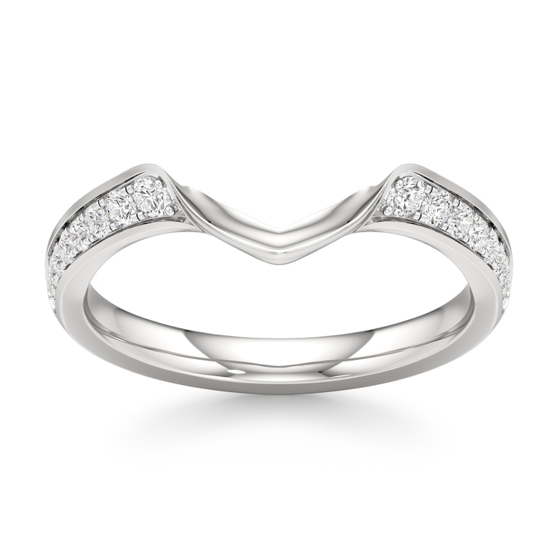 Main Image 1 of J'Lure Lab-Grown Diamond Contour Wedding Band 1/5 ct tw 18K White Gold