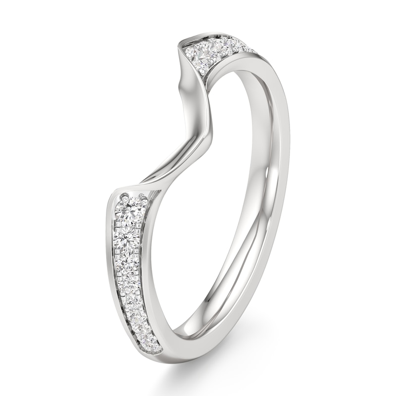 Main Image 4 of J'Lure Lab-Grown Diamond Contour Wedding Band 1/5 ct tw 18K White Gold