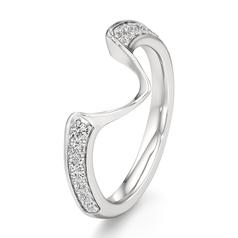 Main Image 4 of J'Lure Lab-Grown Diamond Contour Wedding Band 1/5 ct tw 18K White Gold