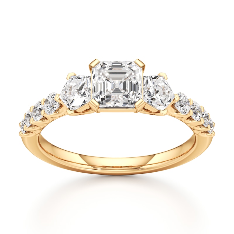 Main Image 1 of J'Lure Square-Emerald Step-Cut Lab-Grown Diamond Engagement Ring 1-7/8 ct tw 18K Yellow Gold