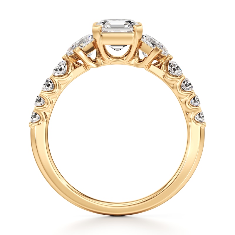 Main Image 2 of J'Lure Square-Emerald Step-Cut Lab-Grown Diamond Engagement Ring 1-7/8 ct tw 18K Yellow Gold