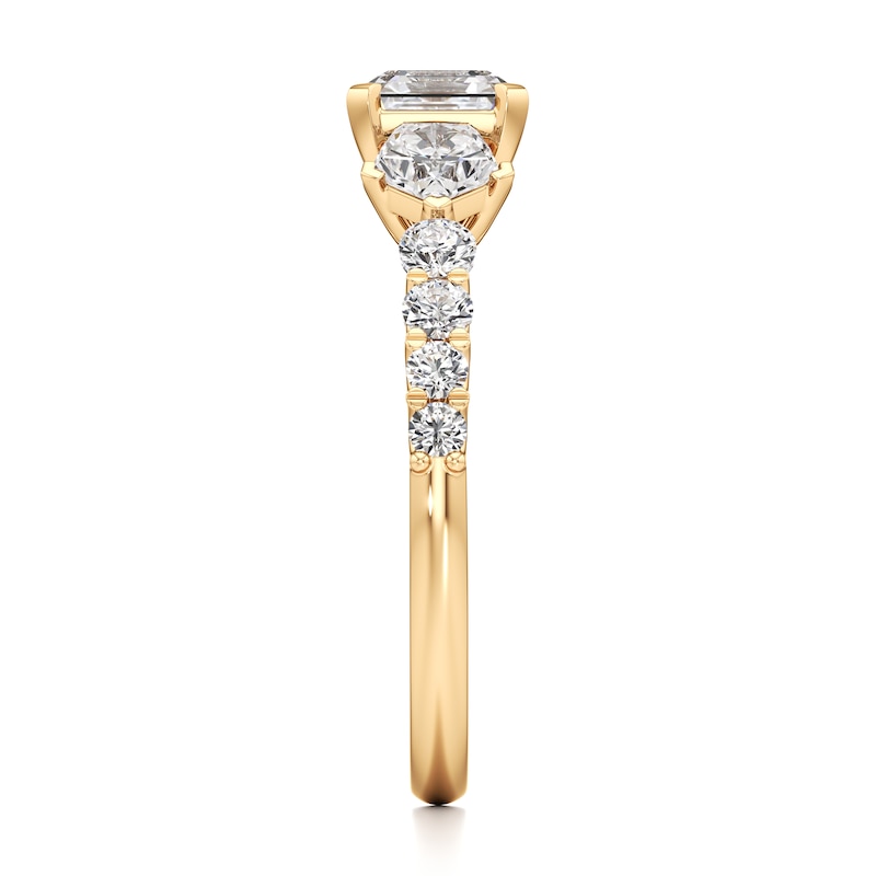 Main Image 3 of J'Lure Square-Emerald Step-Cut Lab-Grown Diamond Engagement Ring 1-7/8 ct tw 18K Yellow Gold