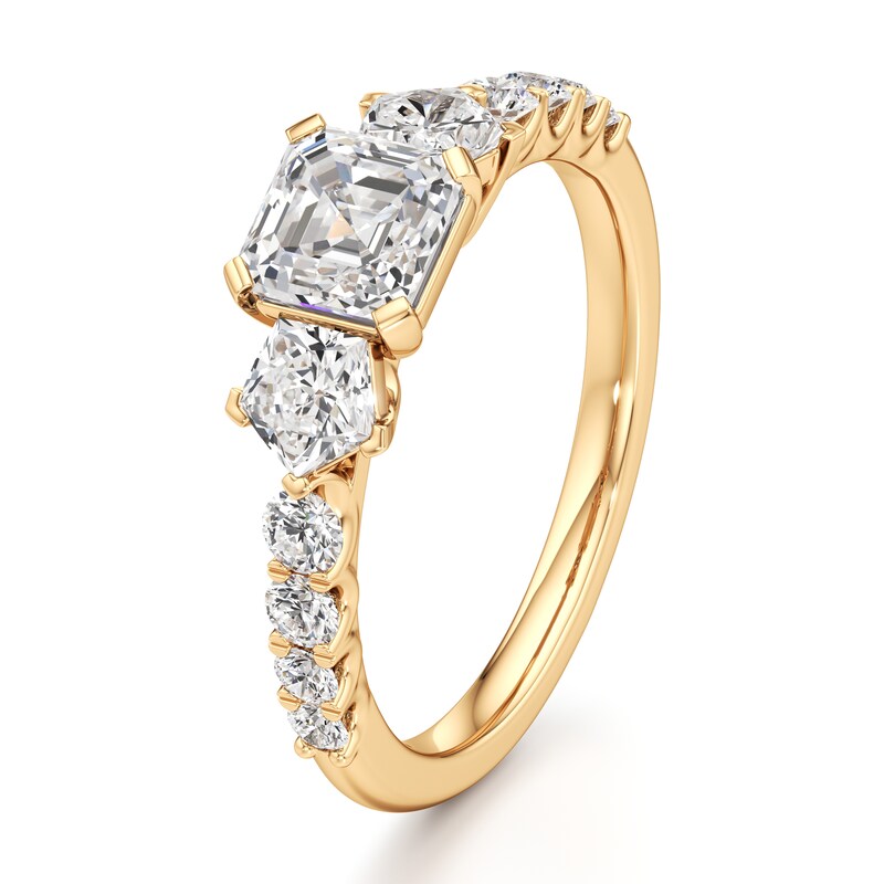 Main Image 4 of J'Lure Square-Emerald Step-Cut Lab-Grown Diamond Engagement Ring 1-7/8 ct tw 18K Yellow Gold