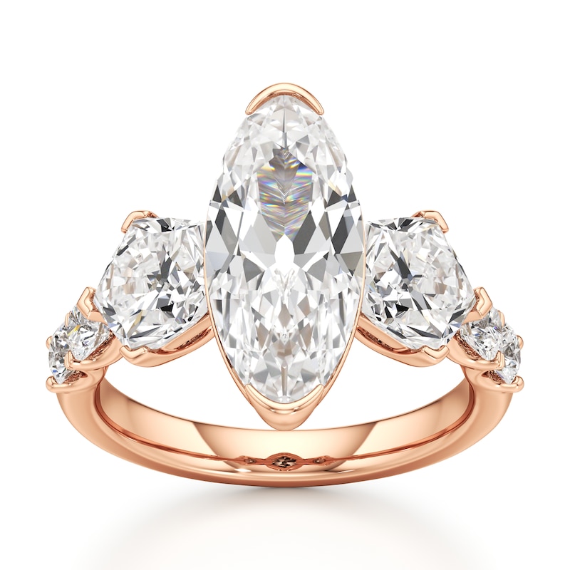 Main Image 1 of J'Lure Moval Old-Cut Lab-Grown Diamond Engagement Ring 5-1/3 ct tw 18K Rose Gold