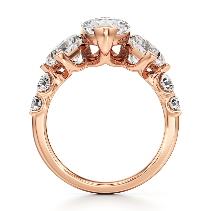 Main Image 2 of J'Lure Moval Old-Cut Lab-Grown Diamond Engagement Ring 5-1/3 ct tw 18K Rose Gold