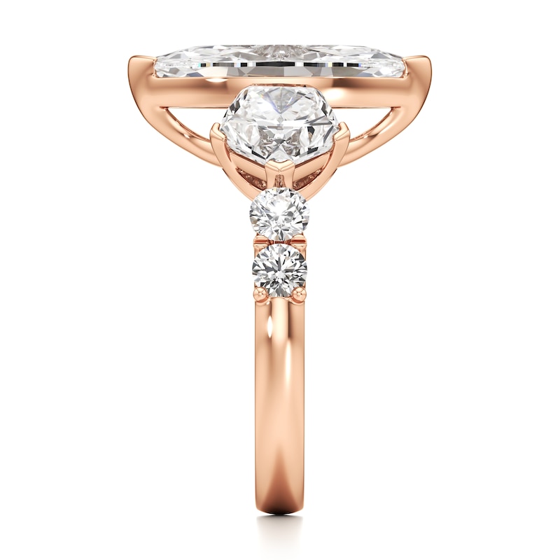 Main Image 3 of J'Lure Moval Old-Cut Lab-Grown Diamond Engagement Ring 5-1/3 ct tw 18K Rose Gold