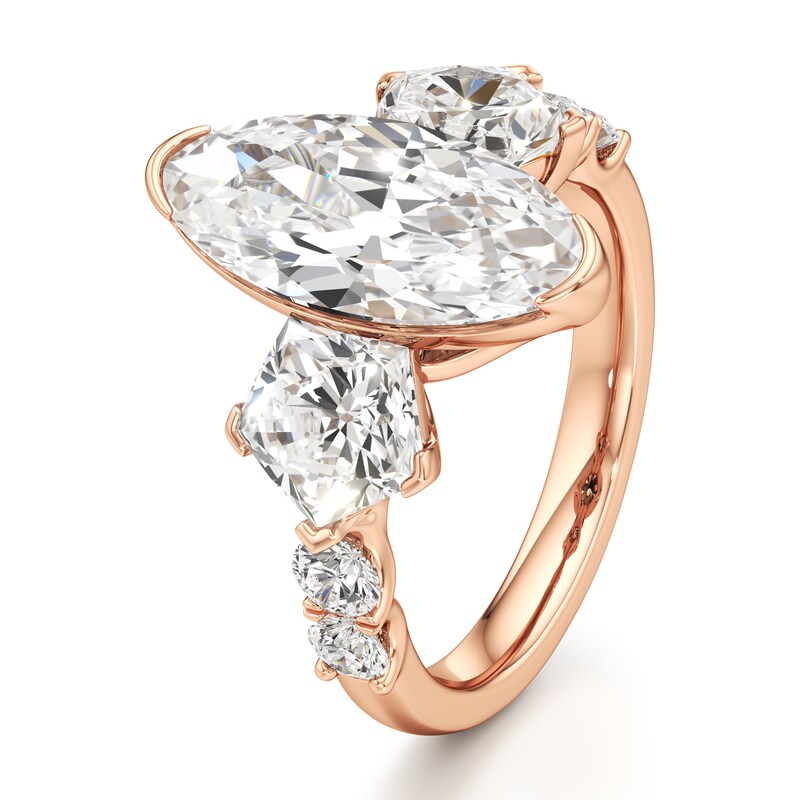 Main Image 4 of J'Lure Moval Old-Cut Lab-Grown Diamond Engagement Ring 5-1/3 ct tw 18K Rose Gold