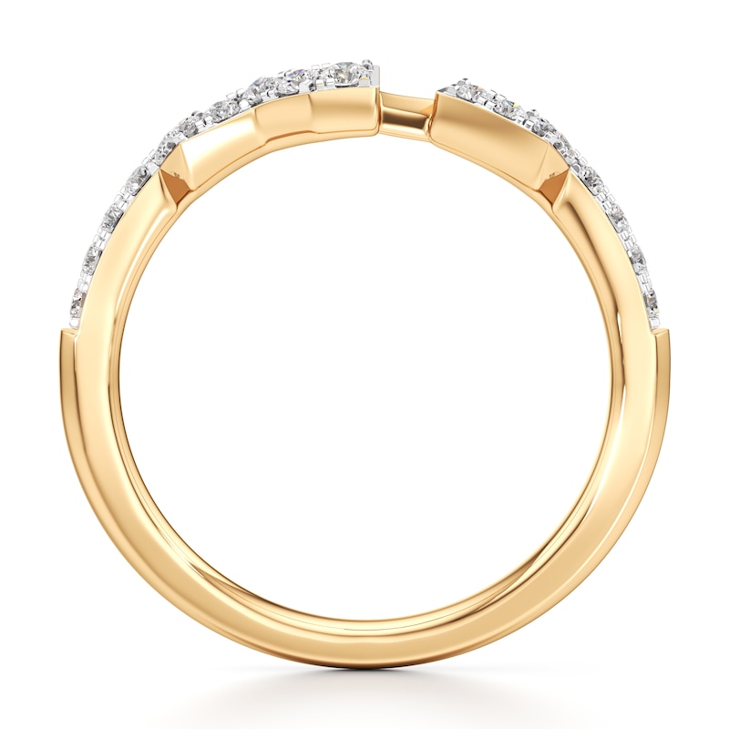 Main Image 2 of J'Lure Lab-Grown Diamond Angled Contour Wedding Band 1/5 ct tw 18K Yellow Gold