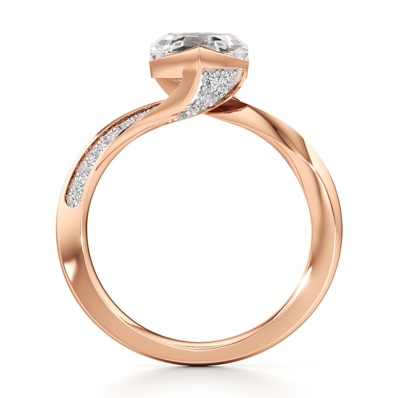 Main Image 2 of J'Lure Hexagon Step-Cut Lab-Grown Diamond Bypass Engagement Ring 2-1/4 ct tw 18K Rose Gold