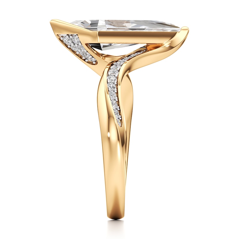 Main Image 3 of J'Lure Kite Step-Cut Lab-Grown Diamond Bypass Engagement Ring 2-1/6 ct tw 18K Yellow Gold