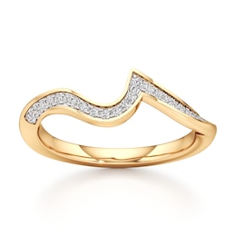 J'Lure Lab-Grown Diamond Contour Wedding Band 1/6 ct tw 18K Yellow Gold