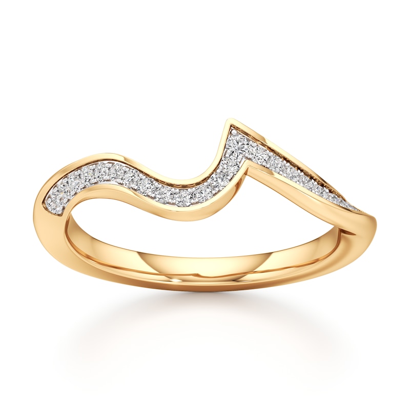 Main Image 1 of J'Lure Lab-Grown Diamond Contour Wedding Band 1/6 ct tw 18K Yellow Gold