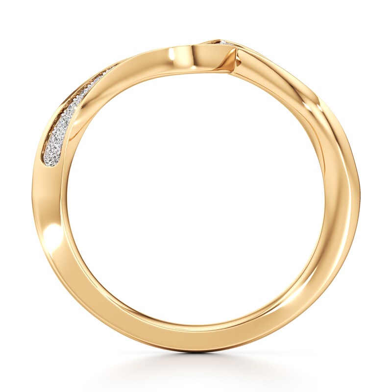 Main Image 2 of J'Lure Lab-Grown Diamond Contour Wedding Band 1/6 ct tw 18K Yellow Gold