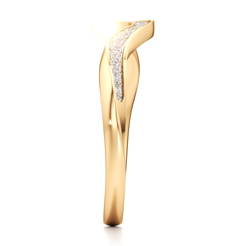 Main Image 3 of J'Lure Lab-Grown Diamond Contour Wedding Band 1/6 ct tw 18K Yellow Gold