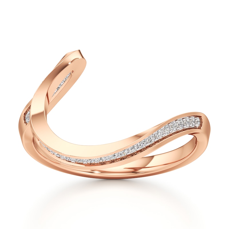 Main Image 1 of J'Lure Lab-Grown Diamond Contour Wedding Band 1/6 ct tw 18K Rose Gold