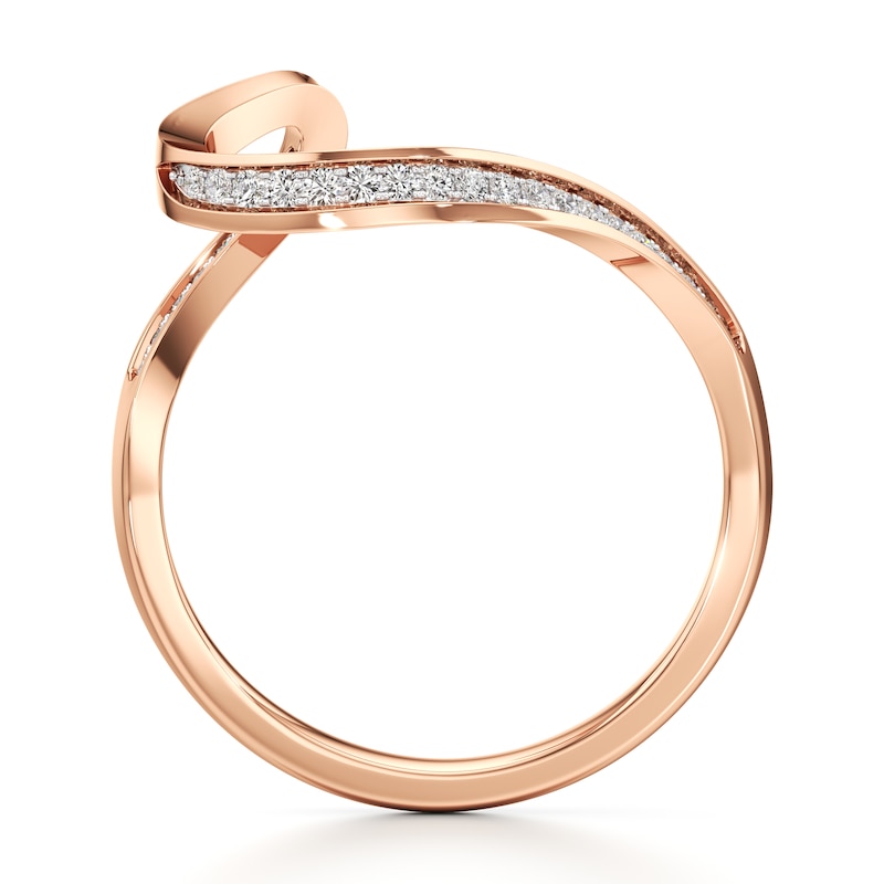 Main Image 2 of J'Lure Lab-Grown Diamond Contour Wedding Band 1/6 ct tw 18K Rose Gold