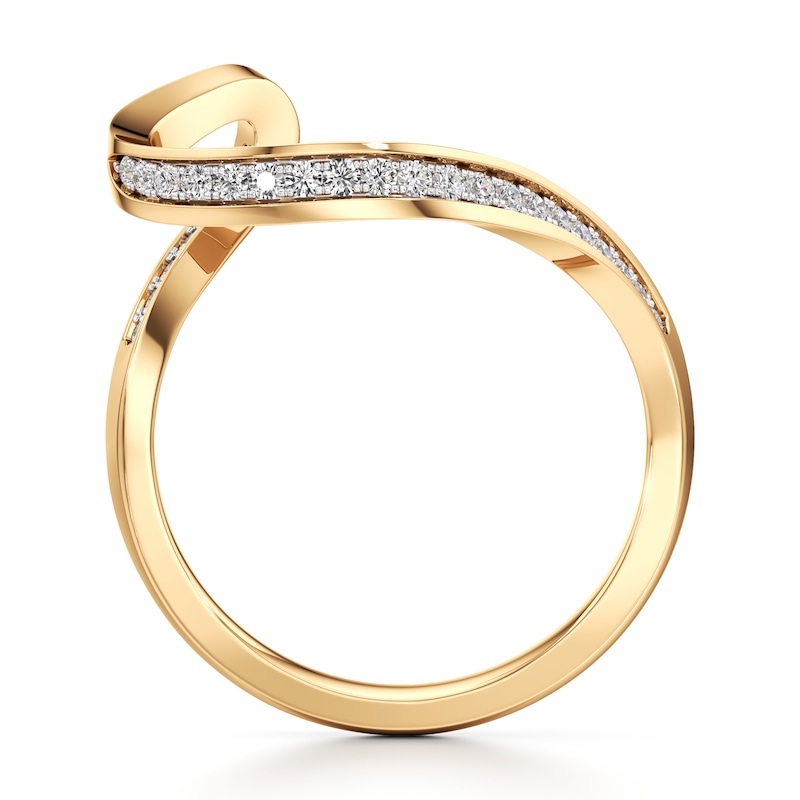 Main Image 2 of J'Lure Lab-Grown Diamond Contour Wedding Band 1/5 ct tw 18K Yellow Gold