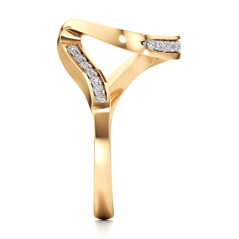 Main Image 3 of J'Lure Lab-Grown Diamond Contour Wedding Band 1/5 ct tw 18K Yellow Gold