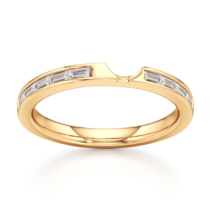 Main Image 1 of J'Lure Baguette-Cut Lab-Grown Diamond Contour Wedding Band 3/8 ct tw 18K Yellow Gold