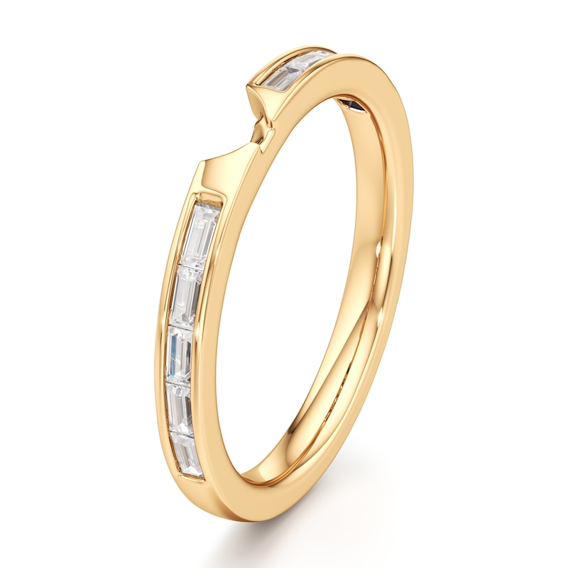 Main Image 4 of J'Lure Baguette-Cut Lab-Grown Diamond Contour Wedding Band 3/8 ct tw 18K Yellow Gold
