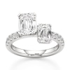 Thumbnail Image 1 of J'Lure Imperial-Emerald Step-Cut Two-Stone Lab-Grown Diamond Engagement Ring 3-3/8 ct tw 18K White Gold