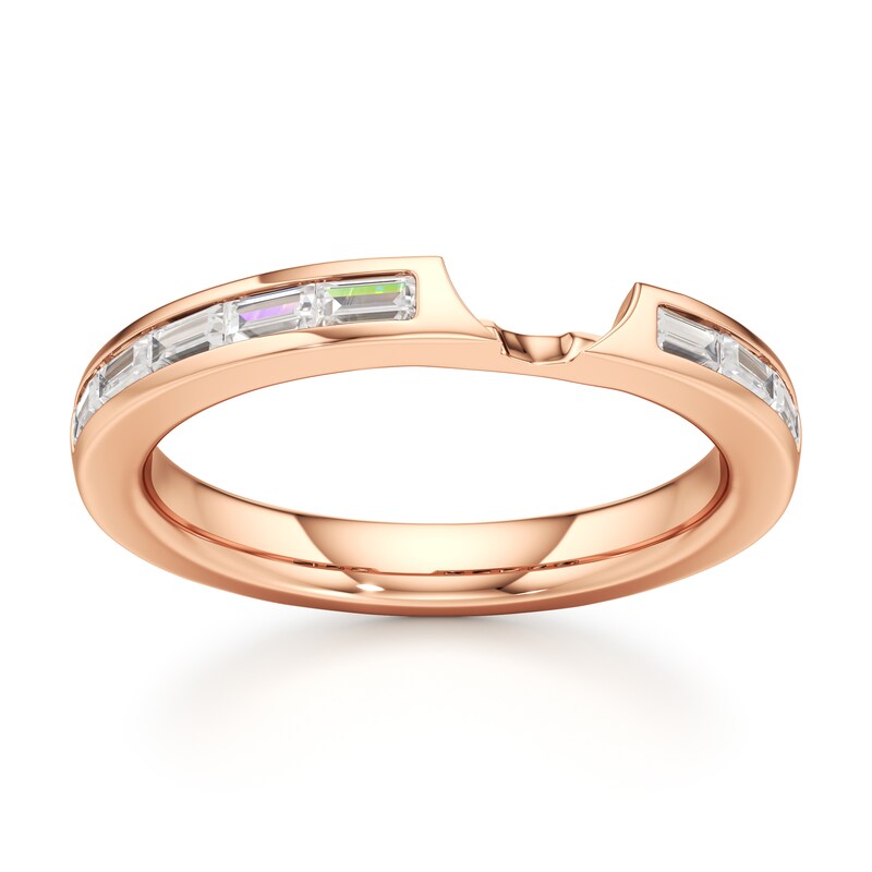 Main Image 1 of J'Lure Baguette-Cut Lab-Created Diamond Contour Wedding Band 3/8 ct tw 18K Rose Gold