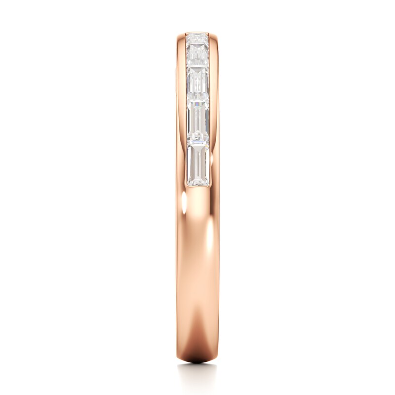 Main Image 3 of J'Lure Baguette-Cut Lab-Created Diamond Contour Wedding Band 3/8 ct tw 18K Rose Gold