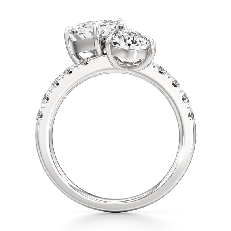 Main Image 2 of J'Lure Pear Step-Cut Two-Stone Lab-Grown Diamond Engagement Ring 4-5/8 ct tw 18K White Gold
