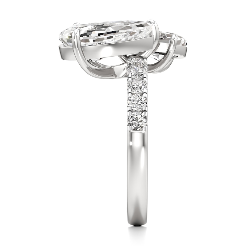 Main Image 3 of J'Lure Pear Step-Cut Two-Stone Lab-Grown Diamond Engagement Ring 4-5/8 ct tw 18K White Gold