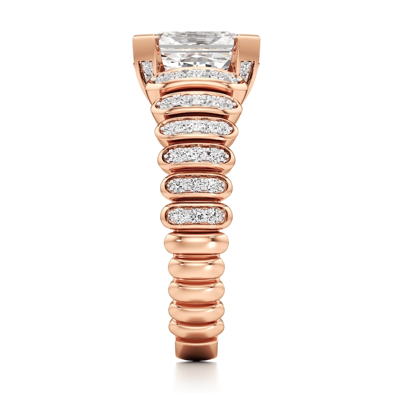 Main Image 3 of J'Lure Radiant Brilliant-Cut Lab-Grown Diamond Engagement Ring 2-3/8 ct tw 18K Rose Gold