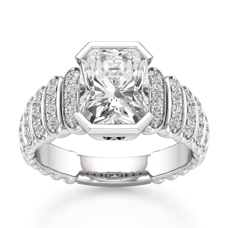 Main Image 1 of J'Lure Radiant Brilliant-Cut Lab-Grown Diamond Engagement Ring 3-1/2 ct tw 18K White Gold