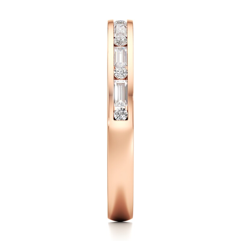 Main Image 3 of J'Lure Baguette & Round-Cut Lab-Grown Diamond Wedding Band 3/8 ct tw 18K Rose Gold