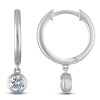 Thumbnail Image 1 of Round-Cut Lab-Grown Diamond Solitaire Dangle Hoop Earrings 1/2 ct tw 14K White Gold (SI2/F)