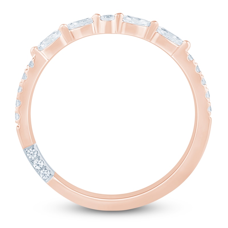 Main Image 4 of Pnina Tornai Marquise & Round-Cut Diamond Contour Anniversary Ring 1/4 ct tw 14K Rose Gold
