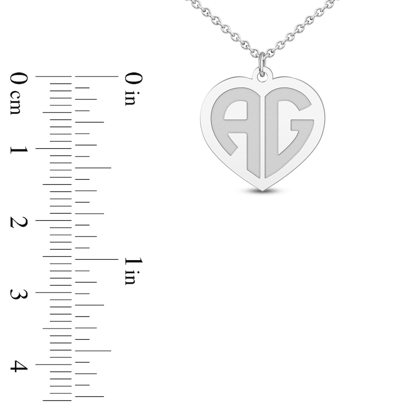 Main Image 4 of Initial Heart Necklace 14K White Gold 18"