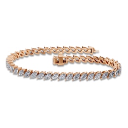 Marquise-Cut Lab-Grown Diamond Tennis Bracelet 5 ct tw 14K Rose Gold 7"