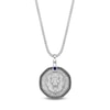 Thumbnail Image 1 of Men's Natural Blue Sapphire & Black Diamond Lion Necklace 1/4 ct tw Sterling Silver 24"