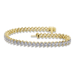 Jared Signature Pear-Shaped Lab-Grown Diamond Tennis Bracelet 5 ct tw 14K Yellow Gold 7"