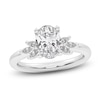 Thumbnail Image 1 of Oval-Cut Lab-Grown Diamond Floral Engagement Ring 2 ct tw 14K White Gold