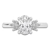 Thumbnail Image 3 of Oval-Cut Lab-Grown Diamond Floral Engagement Ring 2 ct tw 14K White Gold