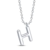 Thumbnail Image 3 of Shy Creation Diamond Letter H Pavé Necklace 1/15 ct tw 14K White Gold 18" SC55028331-H