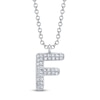 Thumbnail Image 1 of Shy Creation Diamond Letter F Pavé Necklace 1/20 ct tw 14K White Gold 18" SC55028331-F